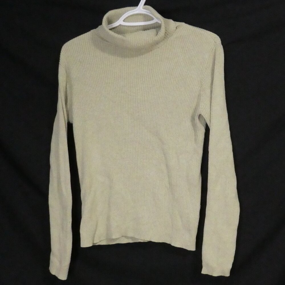 GAP | medium | Light Green Ribbed Turtleneck Sweater